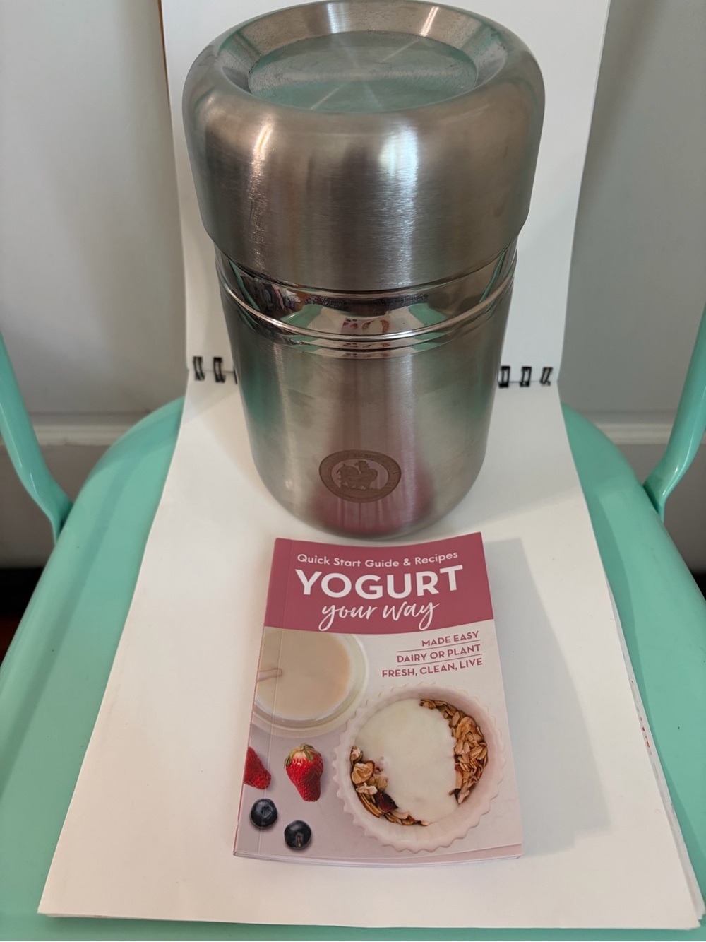 Country Trading Co. Stainless Steel Yogurt Jar & Recipe Book